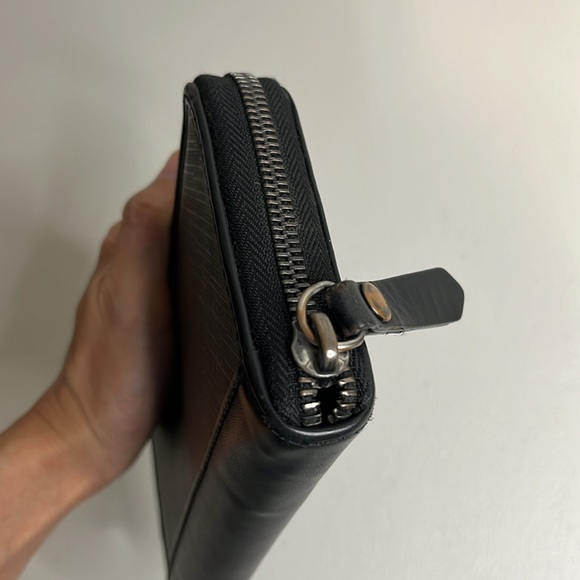 ■Authentic Burberry long wallet check round zipper long wallet PVC leather dark - Picture 3 of 10